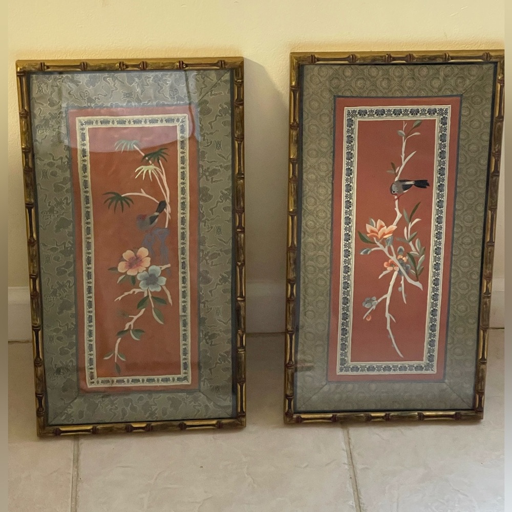 Antique Chinese Silk Embroidery Panels
